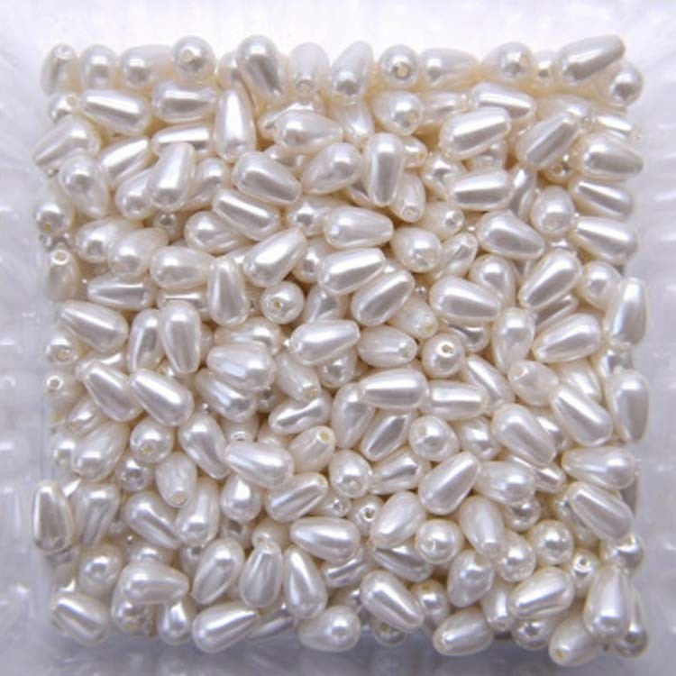 High Quality ABS Plastic Bead 6mmx10mm Drop Imitation Pearl for DIY Handiwork