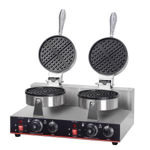 China Temperature Controlled Waffle Making Machine Double Head Stainless Steel Waffle Makers on sale