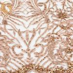 Exquisite Luxury Beaded Wedding Dress Fabric Decoration 3D Embroidery