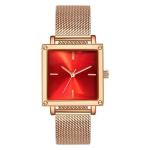 Leather / Mesh Strap Women Quartz Wrist Watch 30M Life Waterproof Square Non