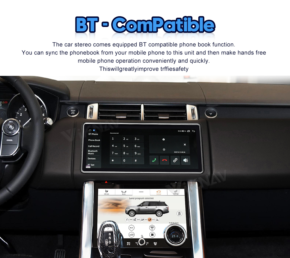 Viknav Car Radio For Land Rover Range Rover Sport L494 (2013-2017) 12.3 inch Rotating GPS Stereo Navigation Multimedia