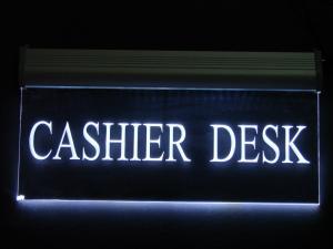Quality BLUE led advertising guiding acrylic sign board display indoor wholesale
