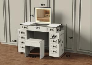 Quality Nobel Style Wooden Makeup Dressing Tables Set With Flip-up Mirror wholesale