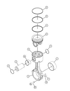 2382701 Crown A Engine 238-2701 Ring 9N581 Ring Piston .020 Os Cylinder Liner 9N