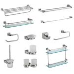 Silver Bathroom Hardware Sets Wall Mounted Stainles Steel Sus304 Gold satin