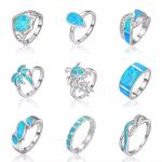 Engagement Wedding Stone Sterling Opal Jewelry Rings White Gold Plated