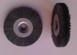 Quality 100 Mm OD Round Abrasive Nylon Bristle Brushes 55mm Middle Plate 10mm Face Width wholesale