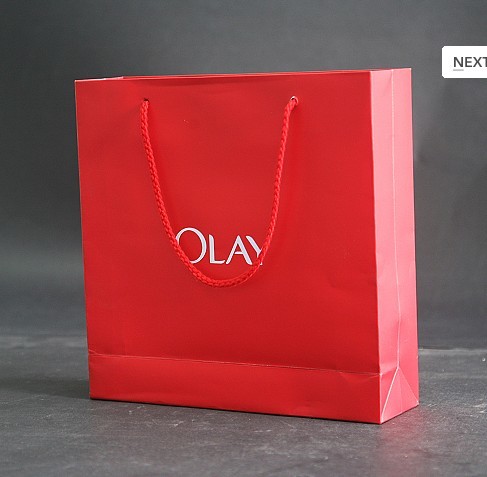 Custom logo printed luxury paper shopping bag, logo printed paper bag for promotion