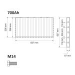 Rechargeable 700ah Prismatic 12V LiFePO4 Battery Pack