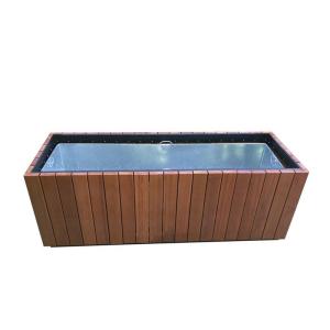 Quality Solid Wood Outdoor Large Planters , Rectangular Flower Planter OEM ODM wholesale