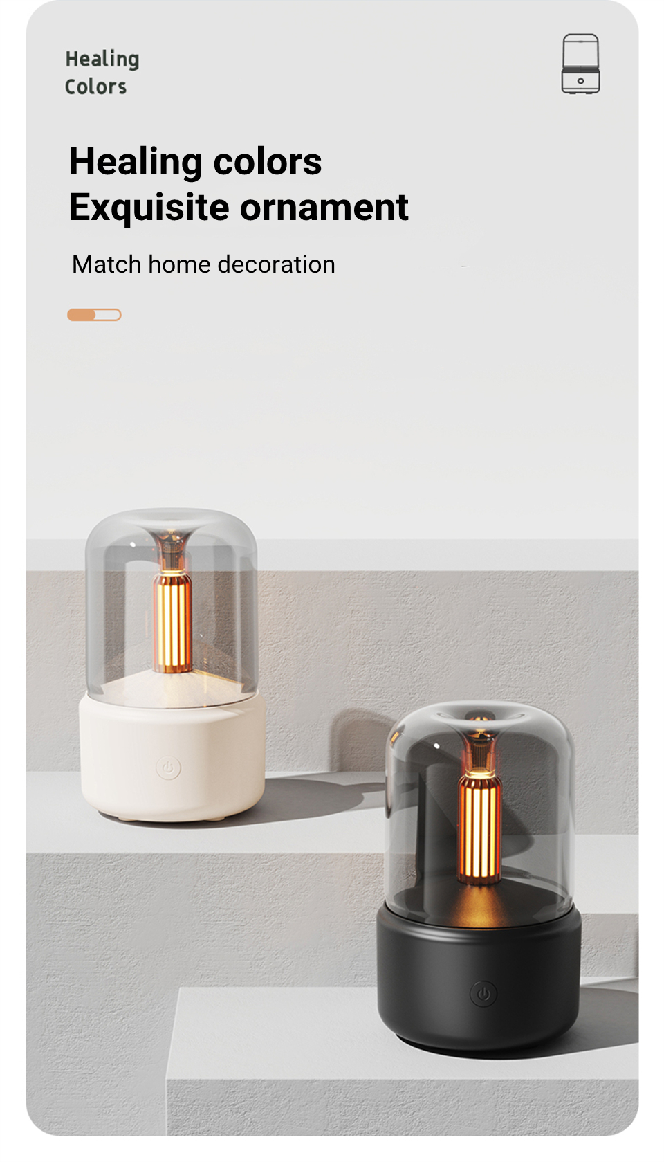 Home Office Use Candle Light Intelligent Humidifier 2022 Creative Gifts Simulation Candle Light Aroma Diffuser