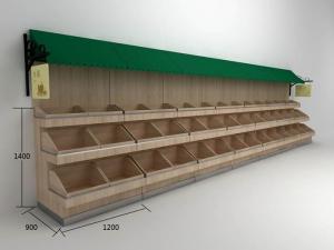Quality supermarket wood fruit shelf wholesale
