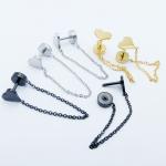 Stainless Steel Star Heart Stud Earring piercing ear stud chain