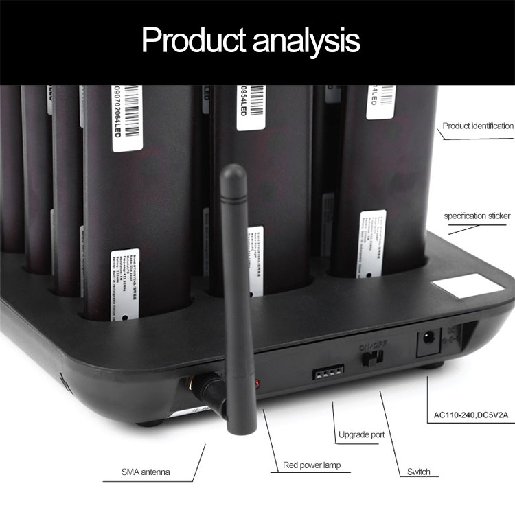 wireless keyboard transmitter with 18 coaster pagers for waiter calling customer waiting in queue