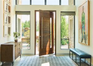 Quality Modern Residential Solid Wood Interior Doors Waterproof Lobby Entrance Pivot Type wholesale