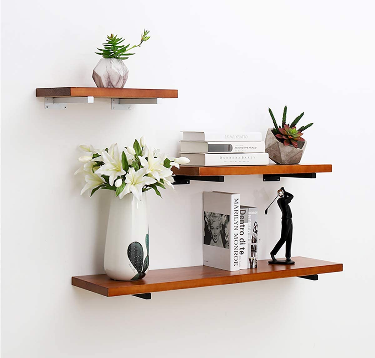 Shelf Bracket 10 Inch Heavy Duty Frosted Black Wall Shelf Brackets for Floating