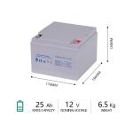 6.5kg SLA Sealed Lead Acid Battery 25Ah Deep Cycle Battery
