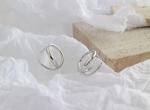 Lanciashow 925 Solid Silver Gold Plated Jewelry Hoop Earrings Simple Concavo