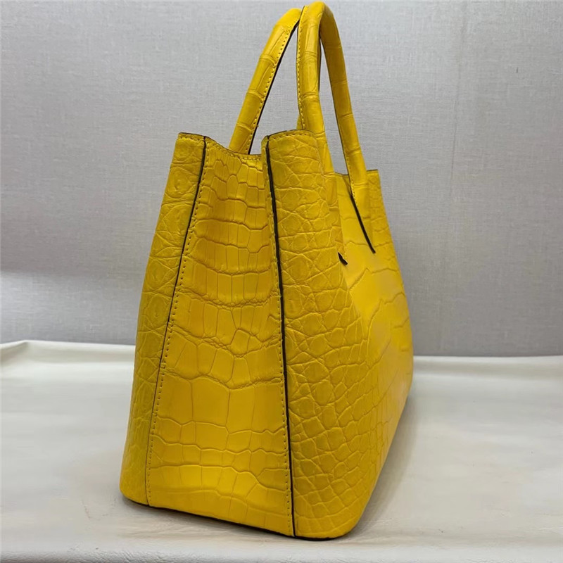 Authentic Crocodile Belly Skin Women Totes Purse Female Handbag Genuine Alligator Leather OL Lady Large Shoulder Bag