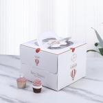Food Grade Cardboard Single Pastry Cake Box Handpaper Cups Takeaway Packaging