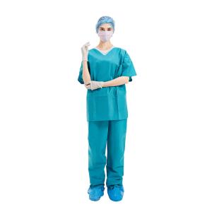 Quality Food Industry Disposable Scrub Suits , 45gsm disposable hospital scrubs wholesale