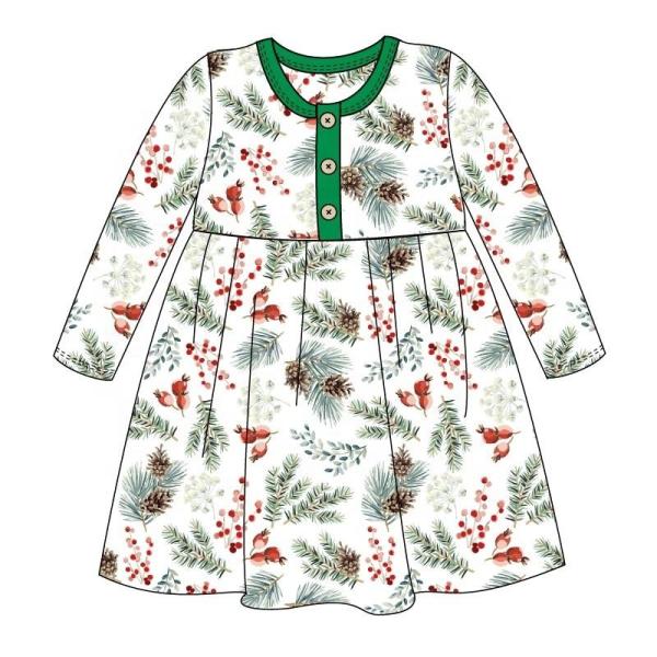 Girls Christmas Clothing Long Sleeve Baby Girl A Dress Infant Winter Clothes New
