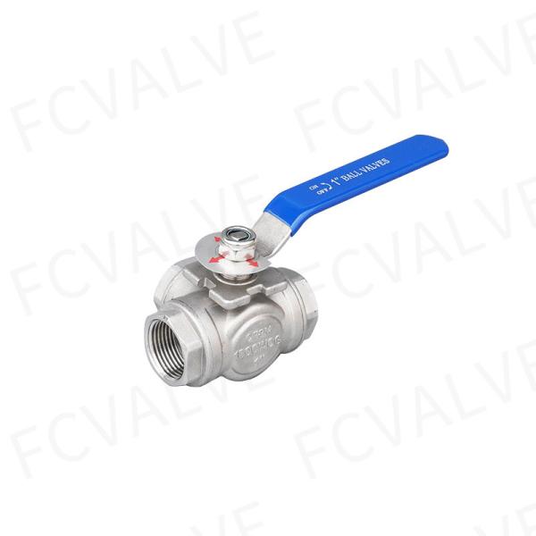 3 Way Female Threaded Stainless Steel Ball Valve 1000wog Tee Type Normal