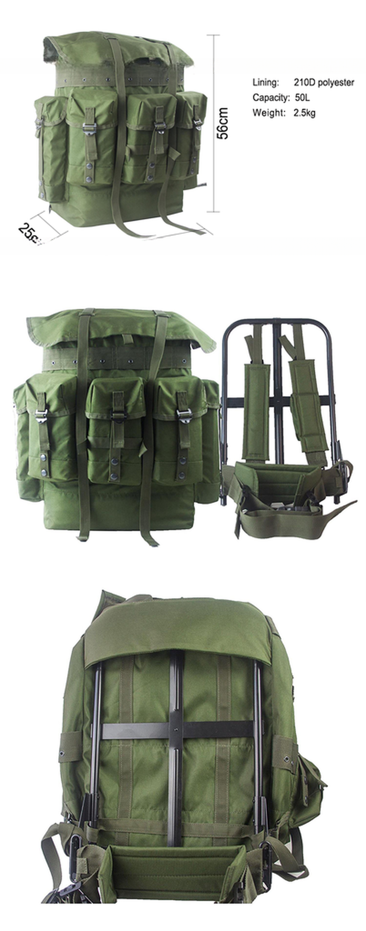 Multi-functional Shelf Outdoor Camping Backpack with Fashion Style and Large Capacity
