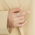 Finger Ring For Women 925 Sterling Silver Double Hand Shape Ring
