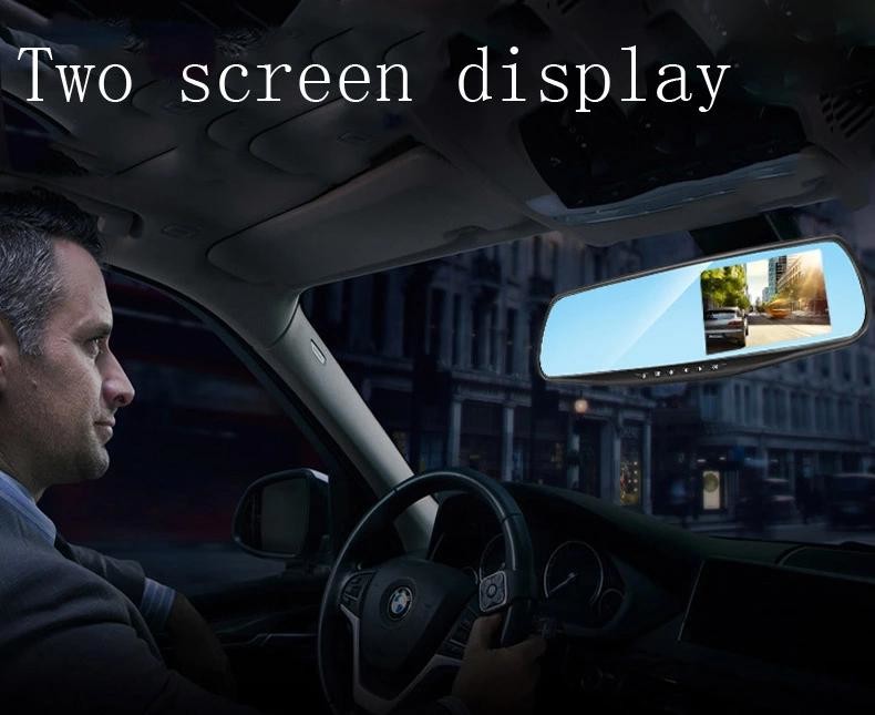 Auto Dash Cam Recorder 4.3" LCD FHD 1080p Front And Rear DVR GC1054 Sensor