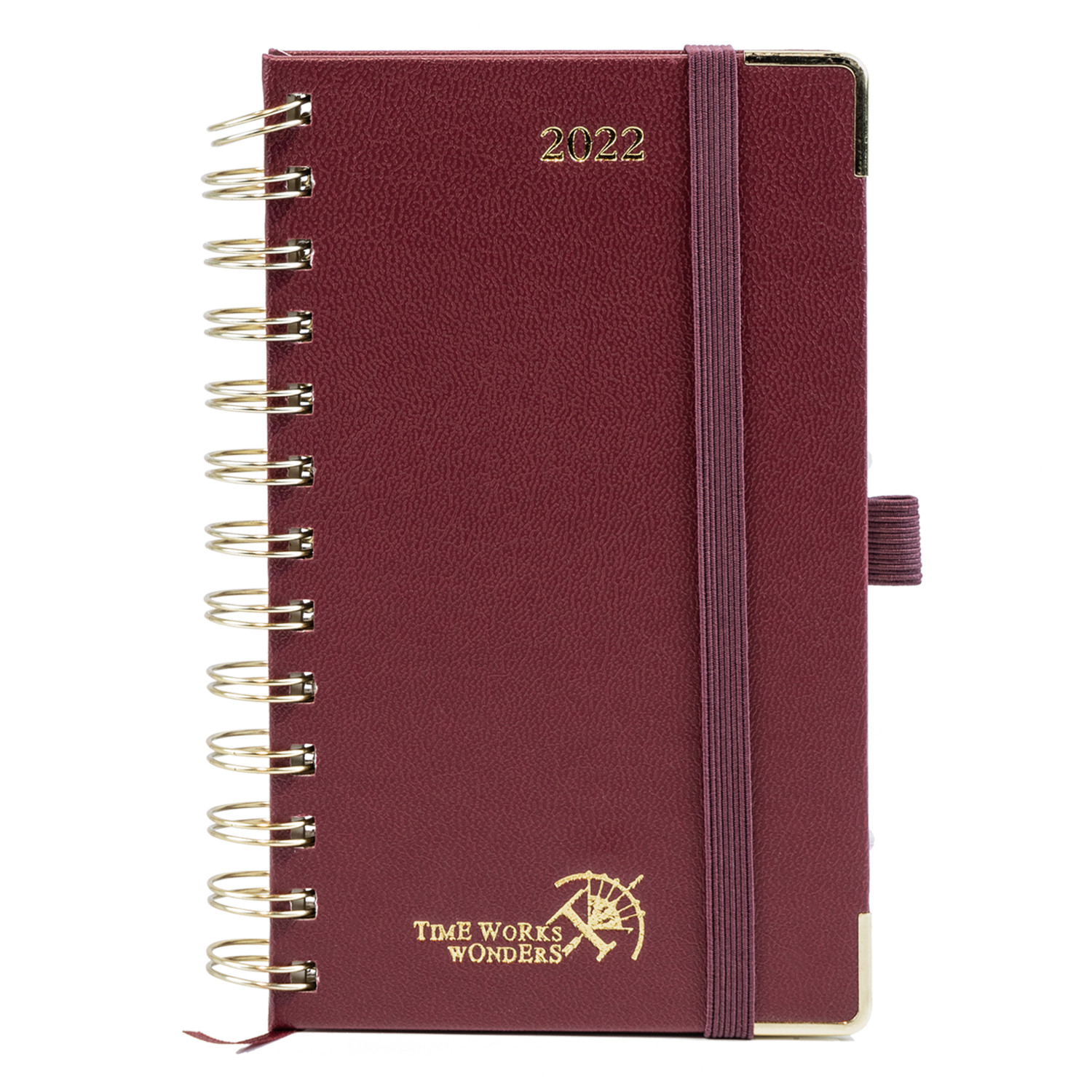 Academic Planner 2023 Bordeaux Hardcover Spiral Mini Size 4.13'' x 6.75''