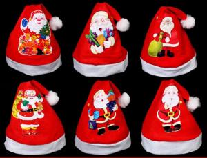 Quality Red Christmas Hat For Gift Plush Hat For Christmas Party,Printing Santa Claus wholesale