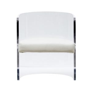 Quality CE White Acrylic Frame Leather Cushion Chair Defaico Furniture wholesale