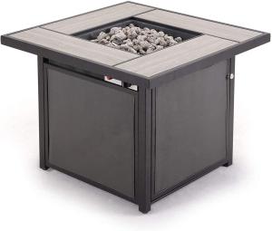 Quality 30 Inches Black Bronze Metal Square Outdoor Propane Fire Pit For Gardern wholesale