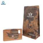Logo Printed 120um Flat Bottom Coffee Pouch With Valve