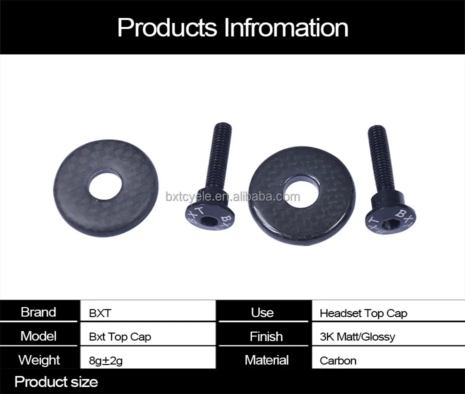 Mountain Bicycle Parts Top Caps Cover Carbon Fiber 3K Weave Cycle Spare Parts