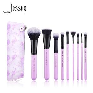 Quality 9pcs Pansy Purple Jessup Makeup Brushes Set With Aluminium Ferrule wholesale