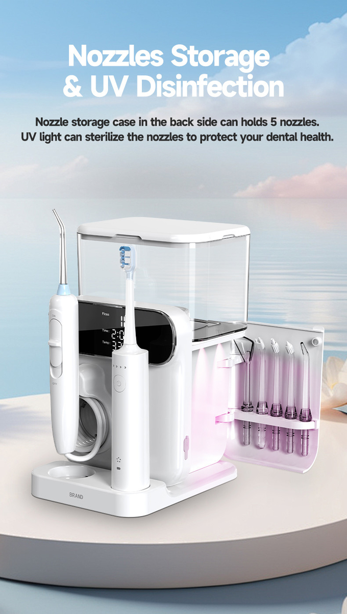 Oral Irrigator 1000ml Teeth Washing Machine Display Screen 2IN1 Electric Water Flosser with Toothbrush