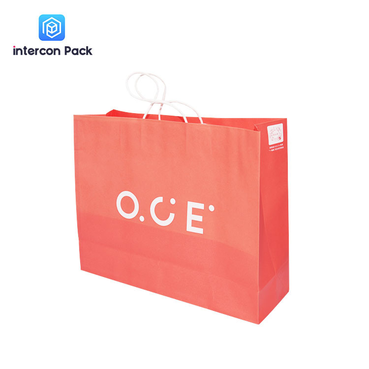 ODM Matt Varnish Kraft Paper Shopping Bags Reusable For Garments