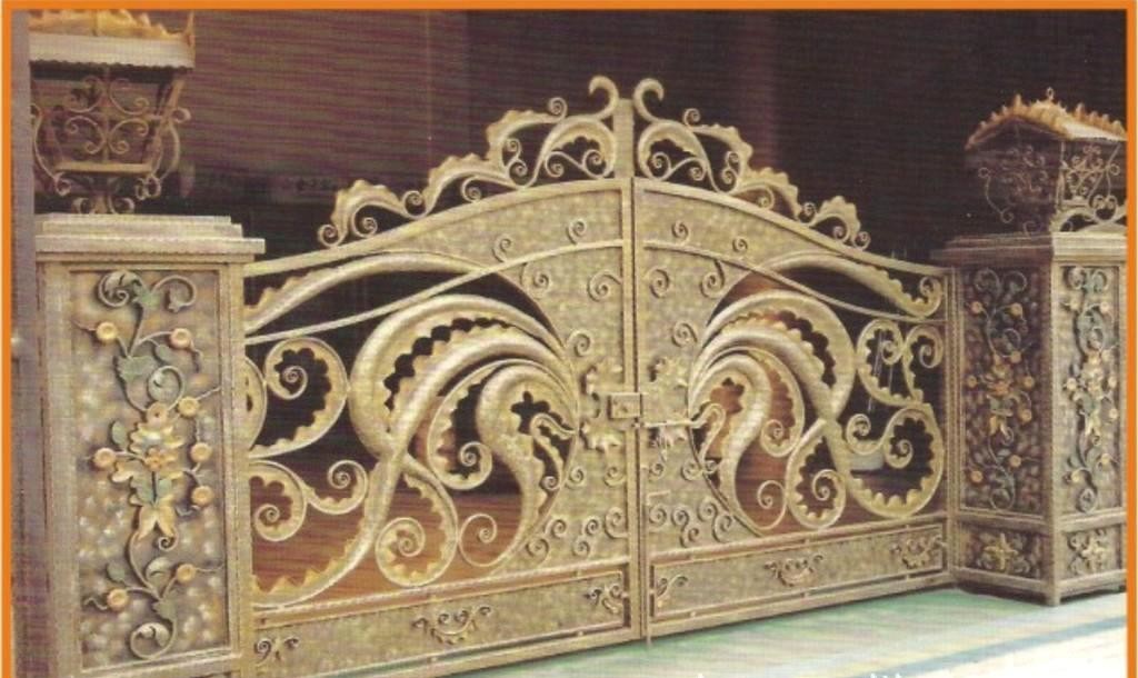 Exterior Wrought Iron Fences And Gates Rodent Proof Courtyard Entry Gates