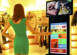 Quality 58 inch color standing led tv display coffee machine , digital advertising display screens wholesale