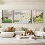 Customized Home Decor Wall Art Painting Hand Painted Landscape Sunset Mountain
