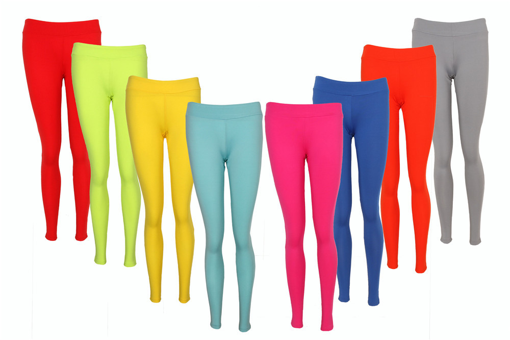 88% polyester 12% spandex Elastic Waist ladies sports trousers 8 Colors