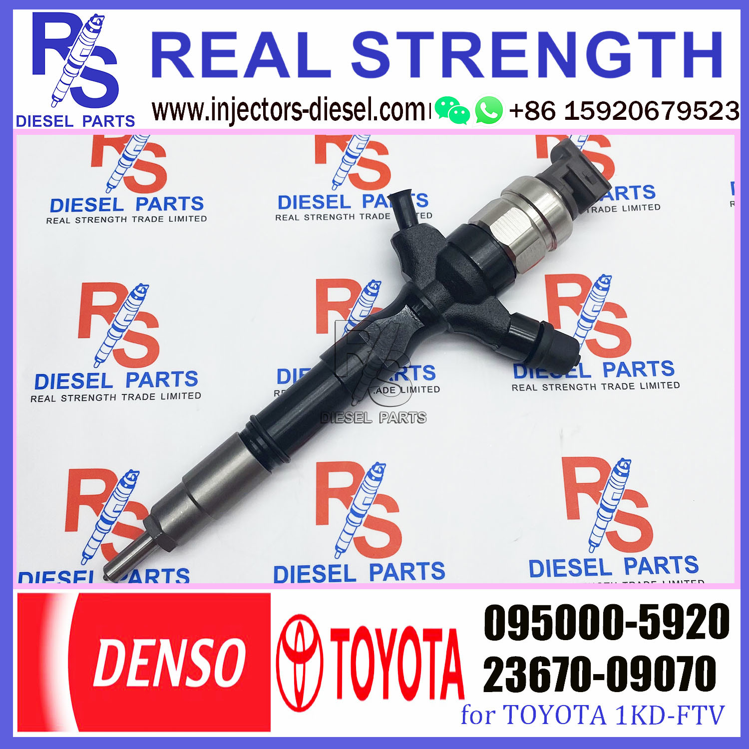 Common Rail Injector 23670-30110 095000-6180 095000-5920 for Diesel Engine 1KD-FTV