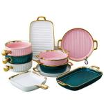 Double Wall Insulated Colorful Ceramic Dinner Plates Nordic Style For Cooking