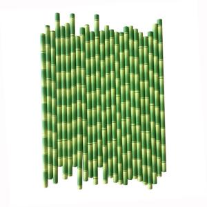 Quality Natural Green Decorative Paper Straws Bamboo Designed For Birthday Party wholesale