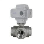 T Shape Channel Straight Through Type 3 Way Stainless Steel Electric Ball Valve