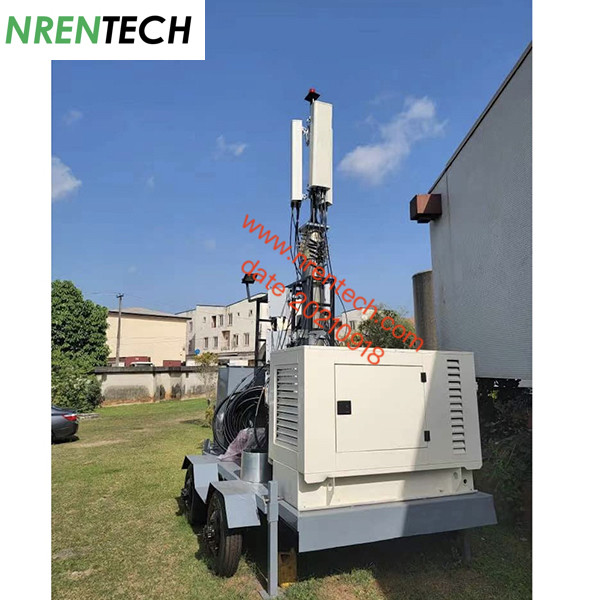 15m pneumatic mast 350kg payloads for integrated telecom tower trailer
