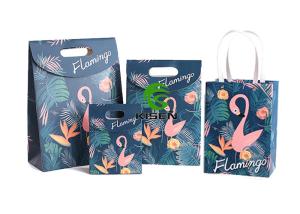 Quality Flamingo Coated Happy Birthday Paper Bags , Recycling Personalised Gift Bags wholesale