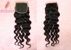 Quality Swiss 4x4 Lace Closure Loose Wave Closure Human Brazilian Hair Weave wholesale